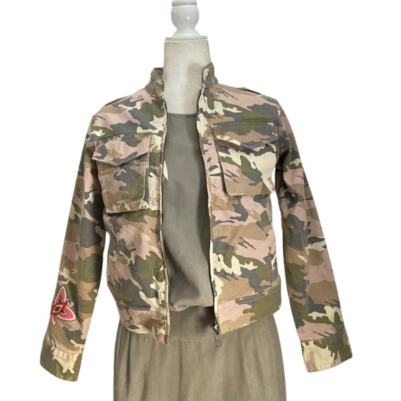 Zadig & Voltaire Charlotte Camo Jacket LOVE Spellout - Picture 8 of 14